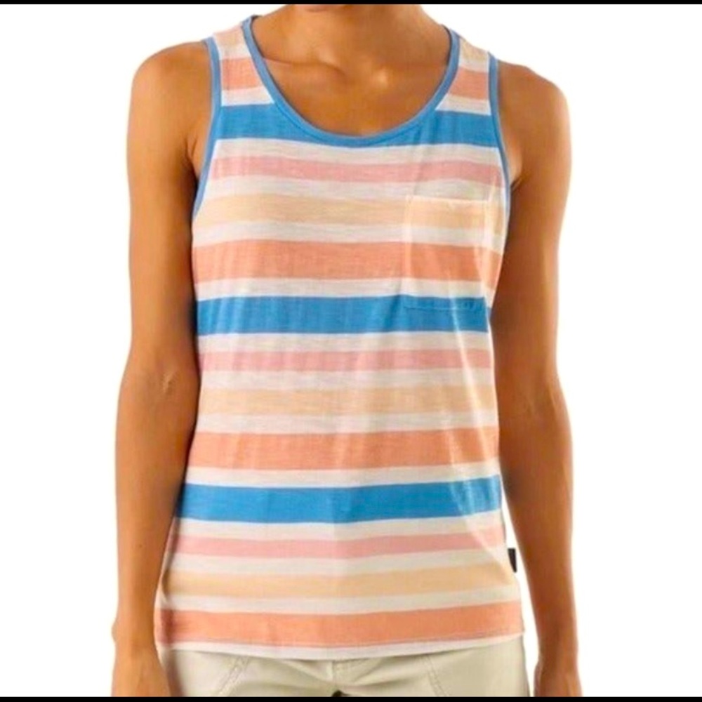 Cute Patagonia Striped Tank Top Tee Medium